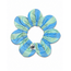 PawBow Flower Dog Collar (blue aqua stripe)