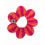 PawBow Flower Dog Collar (orange pink stripe)