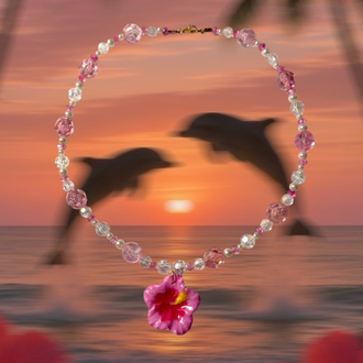 hibiscus bloom el yapımı kolye