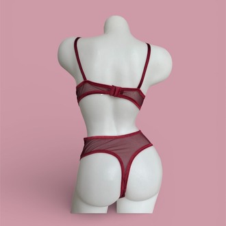 Destekli Bordo Bodysuit
