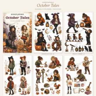 October Tales (Halloween and Autumn) - Ephemera Book