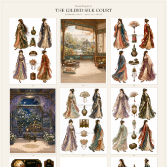 Gilded Silk Court - Ephemera Book