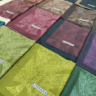 Desenli Pamuk Vual Bordo Şal