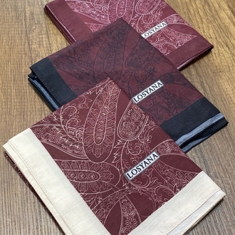 Desenli Pamuk Vual Bordo Şal