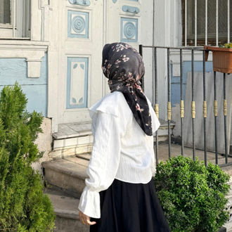 Lumea Desen Mavi Eşarp