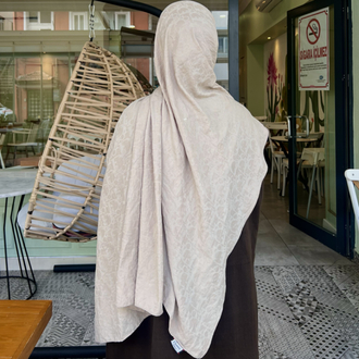 Krem Pamuk Soft Şal 