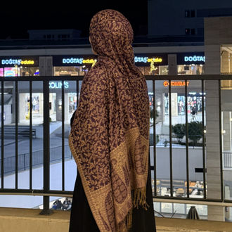Eflatun Premium Dokuma Pashmina Şal 