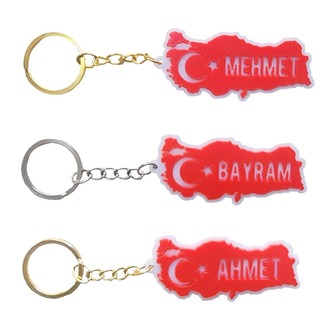 Türk Bayraklı İsimli Anahtarlık