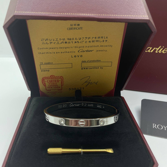 LOVE Silver Taşlı Cartier Kelepçe
