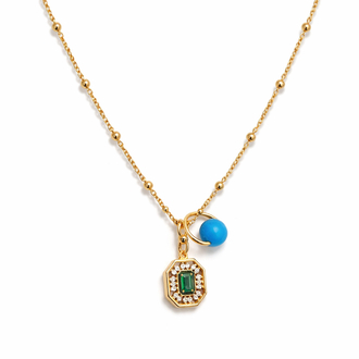 Blue Charm Gold Necklace