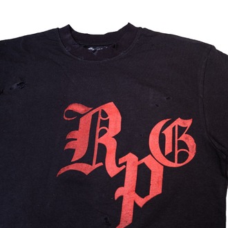  “Rpg” Distressed Black Tee