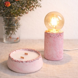 ​Rose & Red Marble Lamba