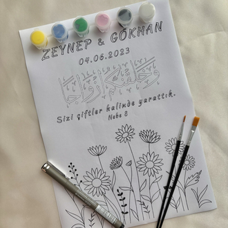 Kişiye Özel Papatyalı İslami Evlilik Hobi Kiti