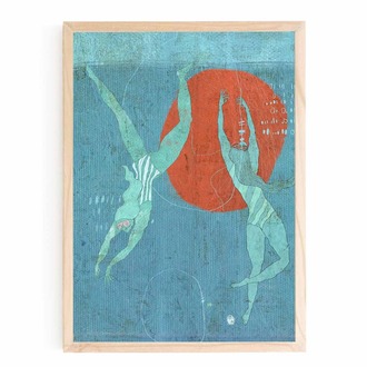 Poolside Fine Art Dijital Baskı İllüstrasyon