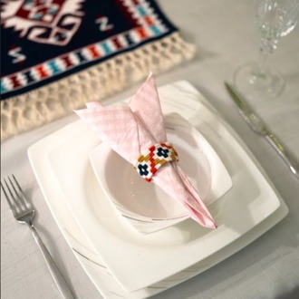El Dokuması Kilim Peçete Halkası – 2’li Set