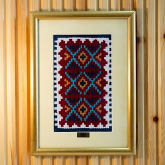 Taç Motifli El Dokuması Kilim Tablo