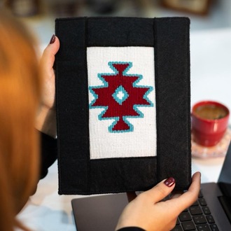 Yıldız Çiçeği Motifli El Dokuması Kitap – Defter – Ajanda Kılıfı