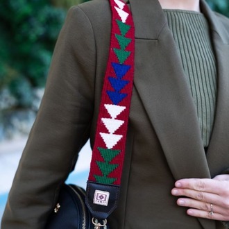 Hayat Ağacı Motifli El Dokuması Kilim Çanta Askısı