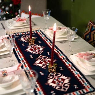 Gülsarya Desenli El Dokuması Kilim Runner