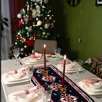 Gülsarya Desenli El Dokuması Kilim Runner