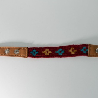 Göz Motifli El Dokuması Kilim Bileklik – Bordo