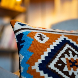 Hasat Derleme El Dokuması Kilim Yastık Kılıfı