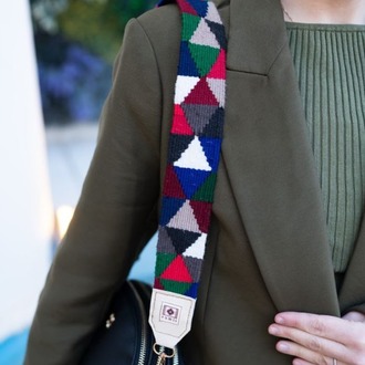 Geometrik Derleme Desen El Dokuması Kilim Askı