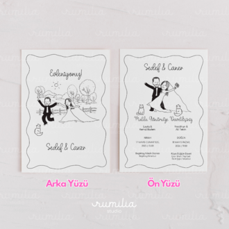 Dijital Düğün & Nişan Davetiyesi – Kişiselleştirilebilir Tasarım | A5 & 12x17 cm