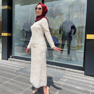 SELİNADA TAŞ DETAYLI ELBİSE