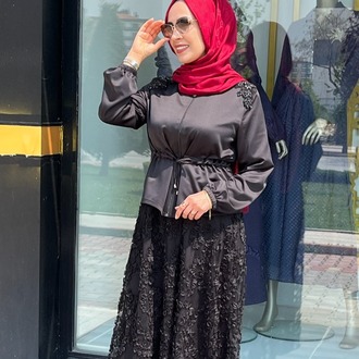 SELİNADA GÜPÜRLÜ ETEKLİ TAKIM