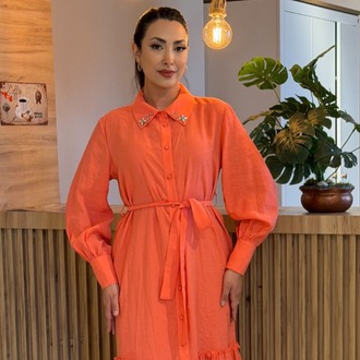 RED SHE KETEN ELBİSE