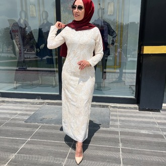 SELİNADA TAŞ DETAYLI ELBİSE