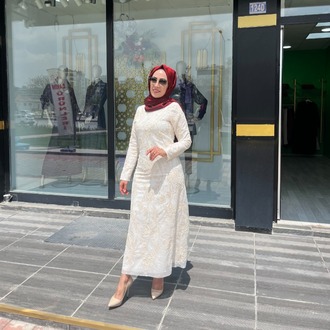 SELİNADA TAŞ DETAYLI ELBİSE
