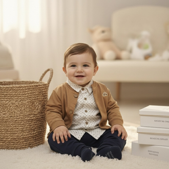 Mona 3 Lü Erkek Bebek&Çocuk Takım Taba Rengi