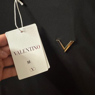 Valentino Fit Gold VLogo Siyah T-Shirt