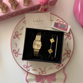 Gold içi gold kare set