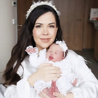 Özlem Öz Beyaz İncili Taç Bebek Bant