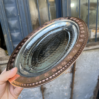 Bakır Kayık Tabak 30 cm