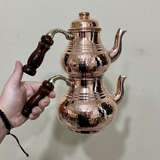 Dövme Bakır Çaydanlık No:1