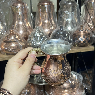 Lale Desenli Bakır Bardak 