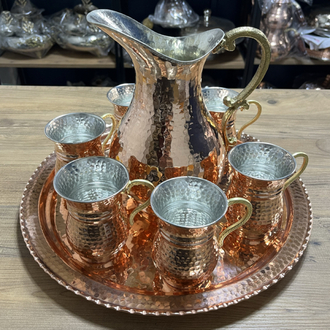 Bakır Sürahi Seti 