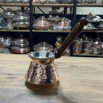 Kabartma Nakışlı Bakır Cezve No:3