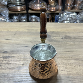 Kabartma Nakışlı Bakır Cezve No:1