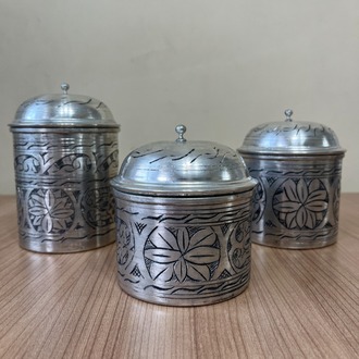 Oyma Nakışlı  Bakır Baharat Takımı