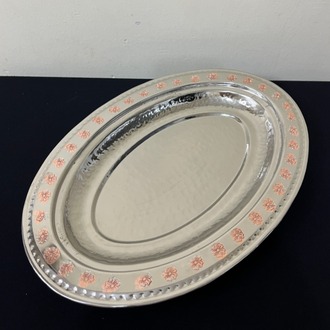 30 cm Oval Bakır Servis Tabağı 
