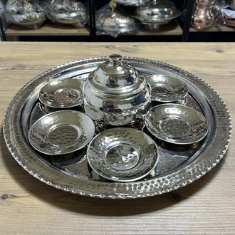 Dövme Bakır Çay Seti