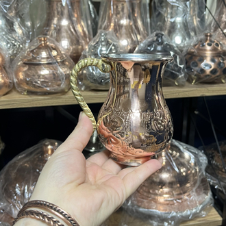 Keskili Çiçek Desenli Bakır Bardak