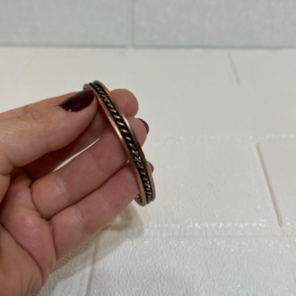Burgulu Düz Bakır Oksit Bileklik 