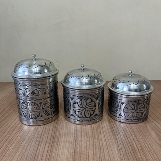 Oyma Nakışlı  Bakır Baharat Takımı