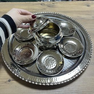 Dövme Bakır Çay Seti